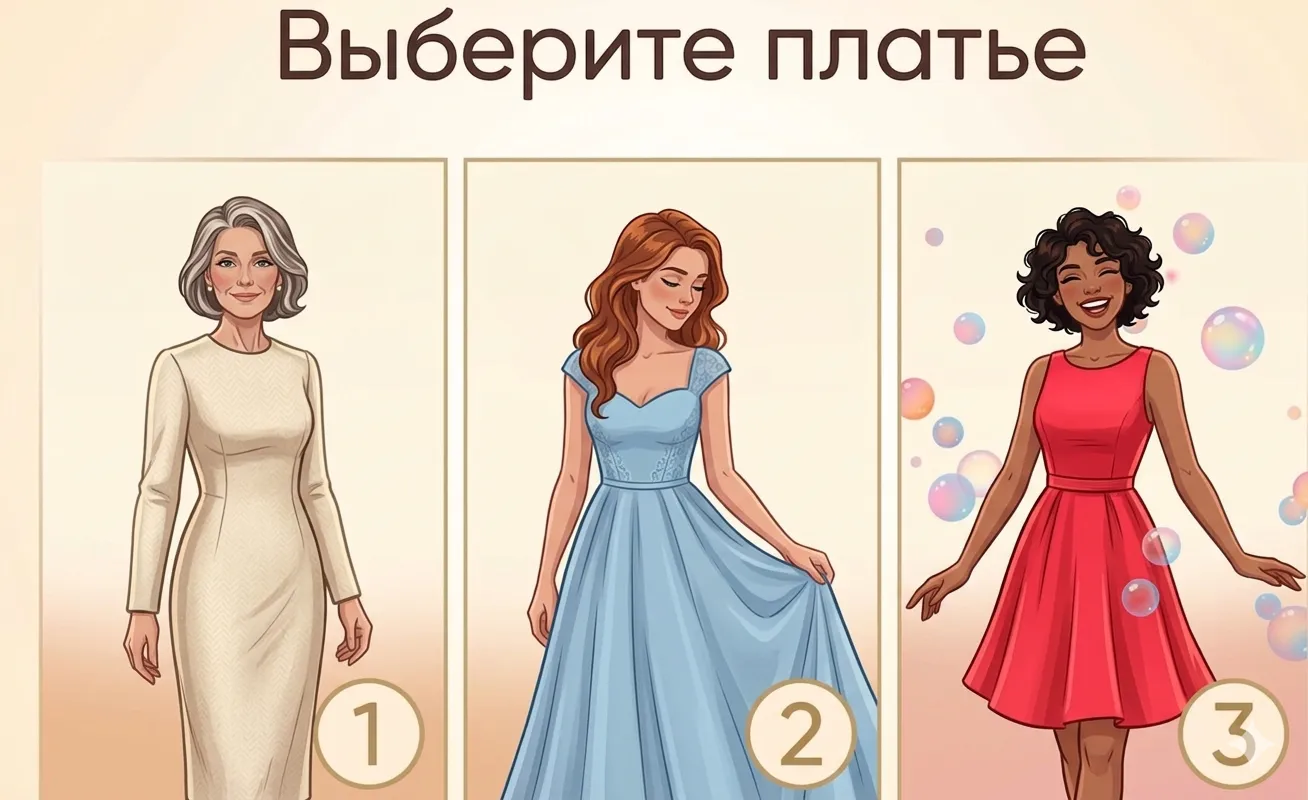 Выберите платье вашей мечты и узнайте, что ваша интуиция говорит о вашей личности