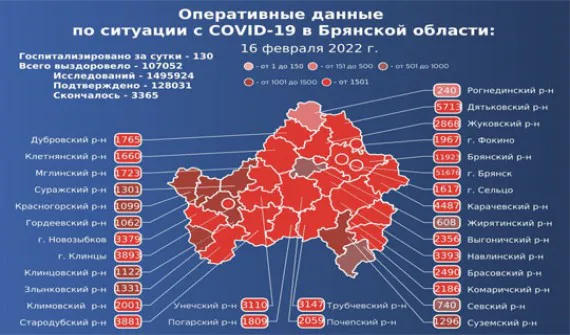 Еще девять человек умерли в Брянской области от COVID-19